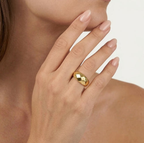 Bague en or jaune éclat poli