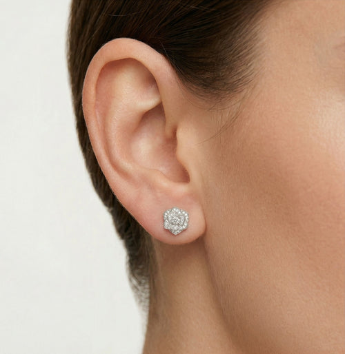 Boucles d’oreilles puces en argent rosé