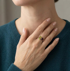 Anillo dúo elegancia rosa