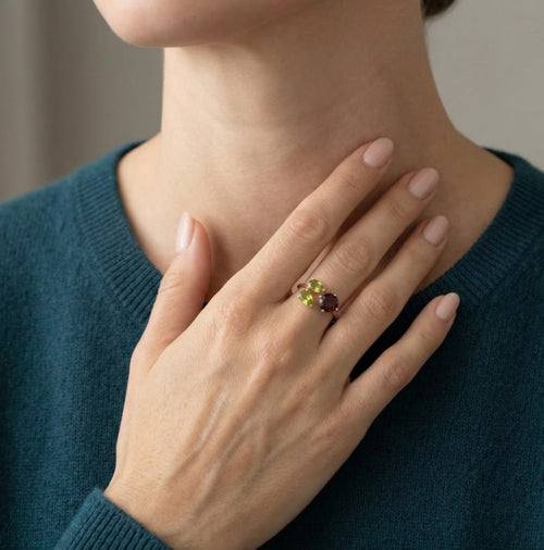 Anillo dúo elegancia rosa