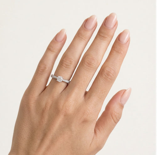 Pavé-Diamant-Verlobungsring