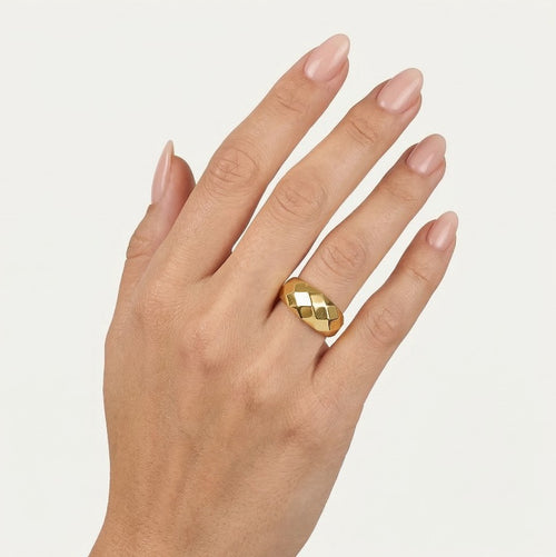 Bague en or jaune éclat poli