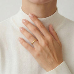 Erinnerungs-Ring mit einfachem Dreh-Design, stapelbar