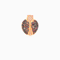 Elegant rose gold ladybug ring