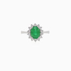 Luxurious 18kt gold diamond and emerald ring