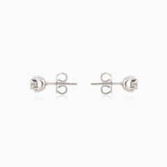 Sparkling white gold diamond stud earrings