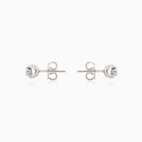 Sparkling white gold diamond stud earrings