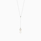 Collar de diamantes con perla colgante