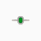 Yellow gold diamond and emerald royal ring