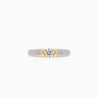 Bague de fiançailles élégante en or jaune avec diamant