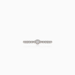 Bubbly diamond white gold ring