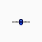 Elegant sapphire white gold ring with diamonds