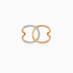 Twisted diamond and rose gold ring