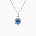 Pendentif royal en or blanc avec tanzanite et diamants