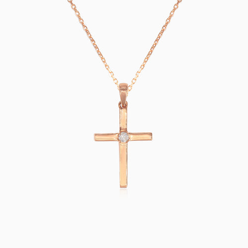 Elegantes Kreuz-Pendant für Männer und Frauen aus Roségold