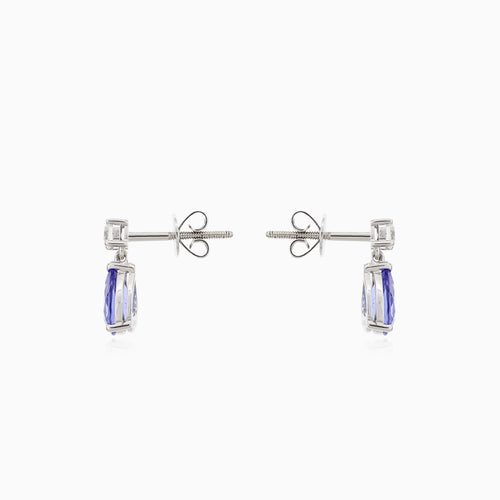 Luxuriöse Weißgold-Ohrringe mit Diamanten und Tansanit