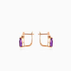 Romantische Roségold-Ohrringe mit Diamanten und Amethyst