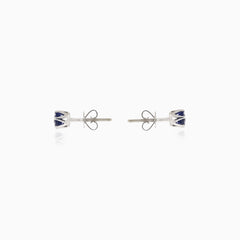 Simple white gold sapphire earrings