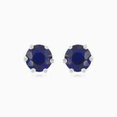 Simple white gold sapphire earrings