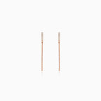 Boucles d’oreilles élégantes en chaîne avec diamants en or rose