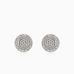 Simple white gold earrings with diamonds
