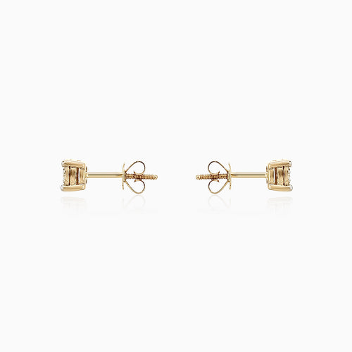 Lustrous diamonds yellow gold earrings