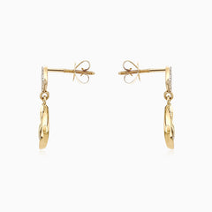 Unique gold earrings with diamonds