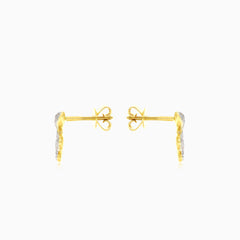 Zlaté mini hadí diamantové náušnice