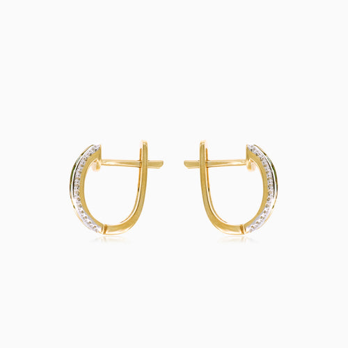 Elegante Gelbgold-Ohrringe mit Kanalfassung