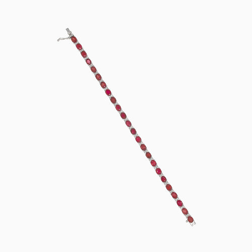 Bracelet tennis en or avec rubis et diamants