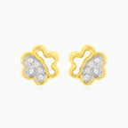 Zweifarbige Goldohrringe mit glänzenden Zirkonia