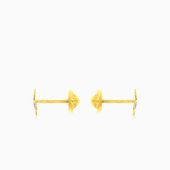 Yellow gold enamel butterfly baby screwback stud kid earrings