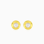 Clous en or jaune avec zircon cubique taille ronde