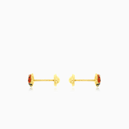 Goldene Marienkäfer-Stift-Ohrringe