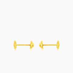 Bear with shimmering belly gold earrings