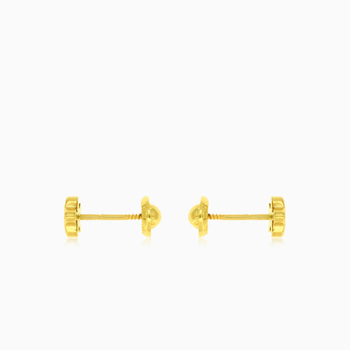 Boucles d’oreilles enfants en or jaune avec étoile en zircone cubique