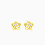 Boucles d’oreilles enfants en or jaune avec étoile en zircone cubique