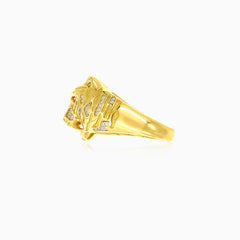Gold tiger head ring