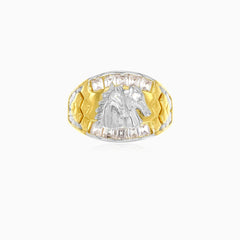 Two horses gold ring