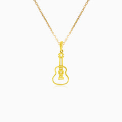 Anhänger in Gitarrenform aus Gelbgold
