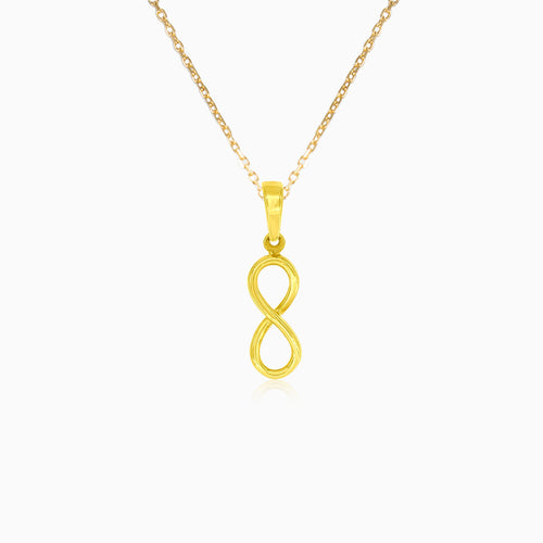 Colgante infinito de oro amarillo brillante