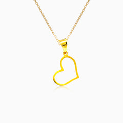 Gelbgoldenes zartes Herz-Anhänger.