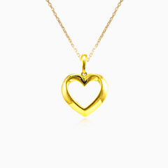 Přívěsek ze žlutého zlata ve tvaru seříznutého srdce