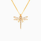 Colgante de libélula en oro rosa