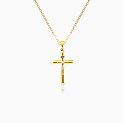 Kombinovaný zlatý kříž s Ježíšem Kristem