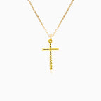 Colgante cruz de oro amarillo pulido brillante