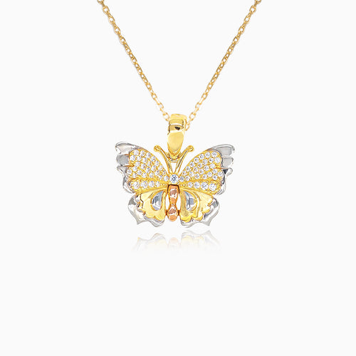 Gold butterfly pendant