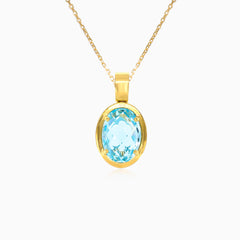 Pendentif en or avec topaze ovale