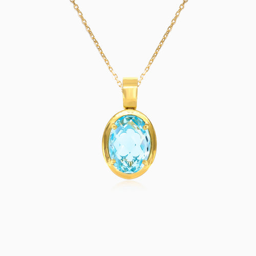 Goldanhänger mit ovalem Topas