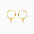 Boucles d'oreilles créoles avec perles